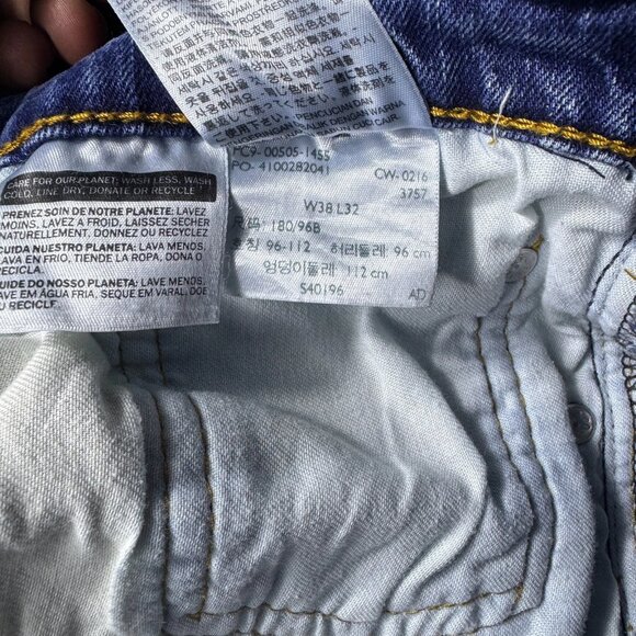 Levi's 505 Men's Straight Leg Jeans Blue Denim Medium Wash 5-Pocket W38 L32 - Picture 15 of 16